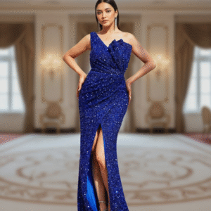 Modelo Susana - Vestido Azul en Lentejuelas