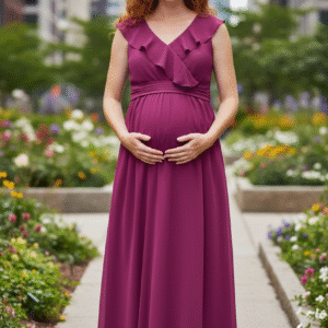 Modelo Gabriela - Vestido Violeta con Volados