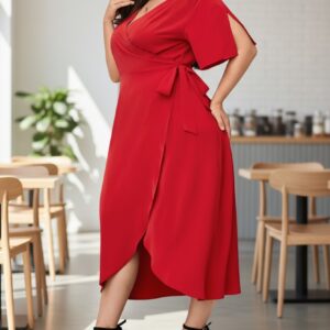 Modelo Sara - Vestido Rojo con Mangas