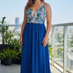 Modelo Pamela - Vestido Azul en Lentejuelas