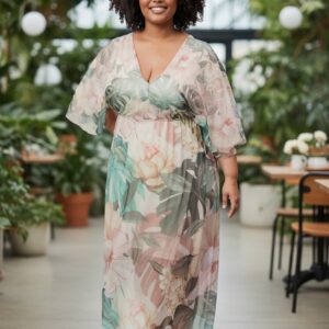 Modelo Daisy - Vestido Verde con Mangas