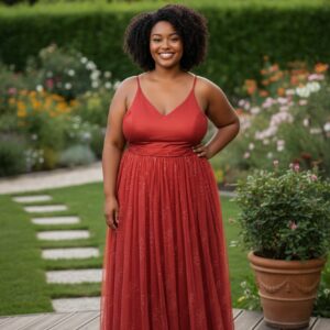 Modelo Grace - Vestido Bordó en Tul