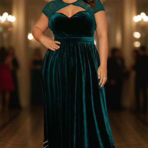 Modelo Fiona - Vestido Verde en Terciopelo