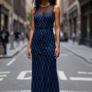 Modelo Bethany - Vestido Azul Sirena