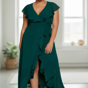 Modelo Gardenia - Vestido Verde con Mangas