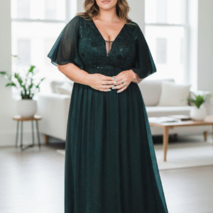 Modelo Anita - Vestido Negro con Mangas