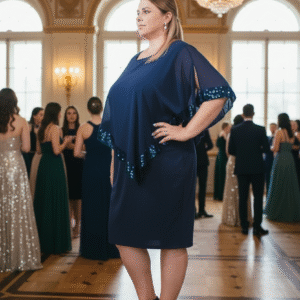 Modelo Indie - Vestido Azul con Capita